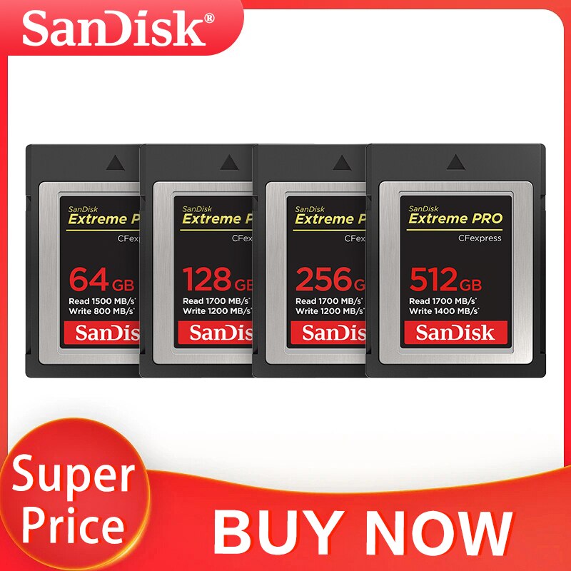 100%  Sandisk CFexpress B Ÿ ޸ ī,  ͽƮ  CFE Ÿ B ī, 4K , 64GB, 128GB, 256GB, 512GB